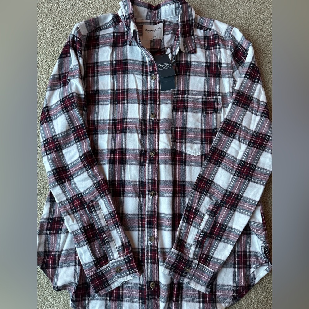 NWT Abercrombie & Fitch Tartan Button Down Shirt
